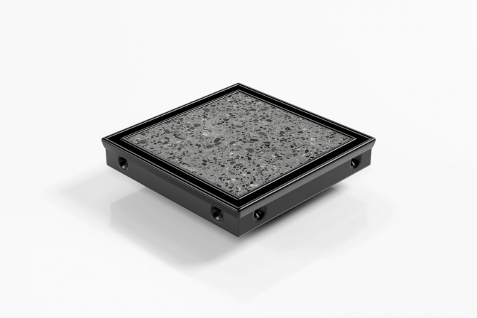 SQP100Ti20DN80BLACK Square Floor Waste